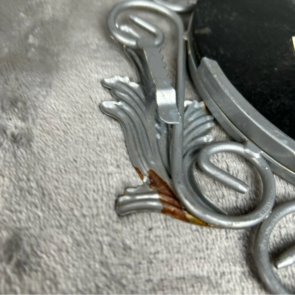 VTG Home Interiors Mirrors Hollywood Silver Regency Fleur De Lis‎ Acanthus Leaf